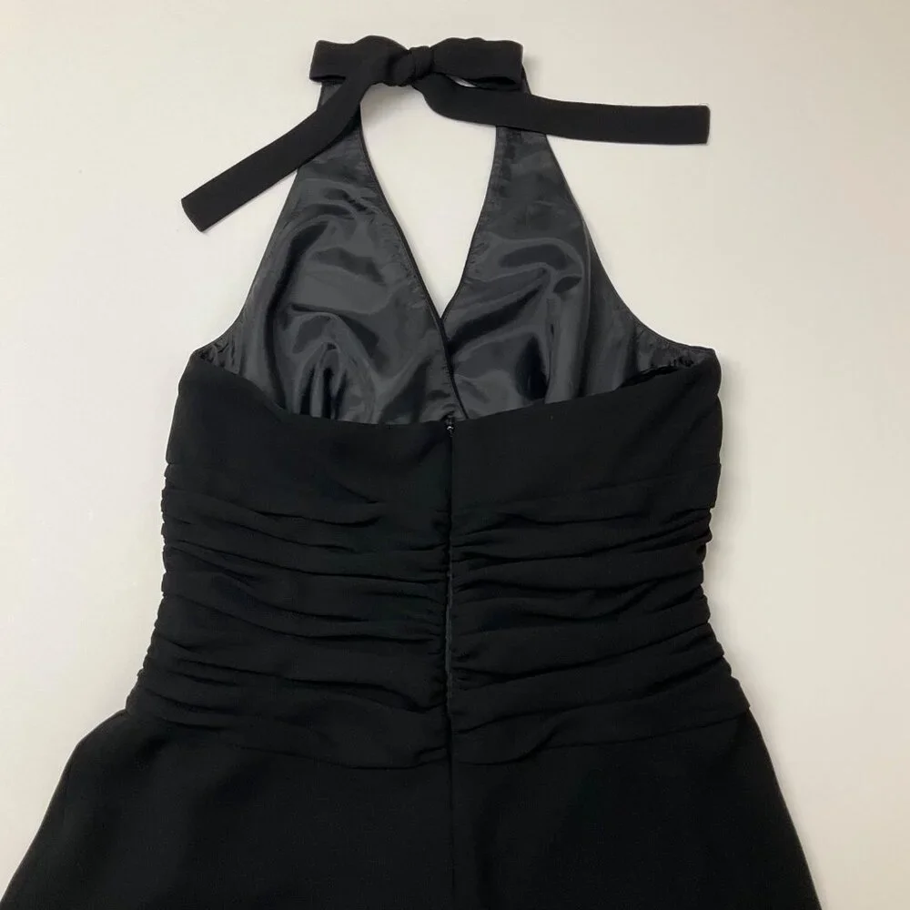 Jones Wear Black Halter Backless Knee Length Womens Size 10 Dress LBD Formal - Picture 9 of 14